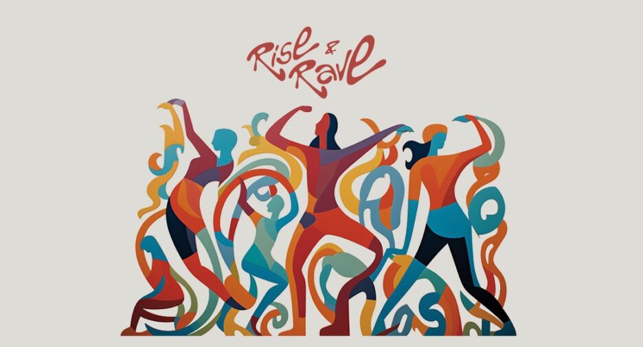 Rise and rave Bergen logo og grafisk design til dansearrangement søndag 18 februar